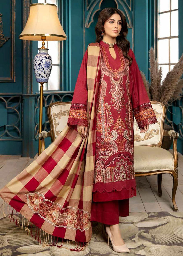 Afreen By Riaz Arts Embroidered Khaddar Suits Unstitched 3 Piece RA21K AF-13 - Winter Collection
