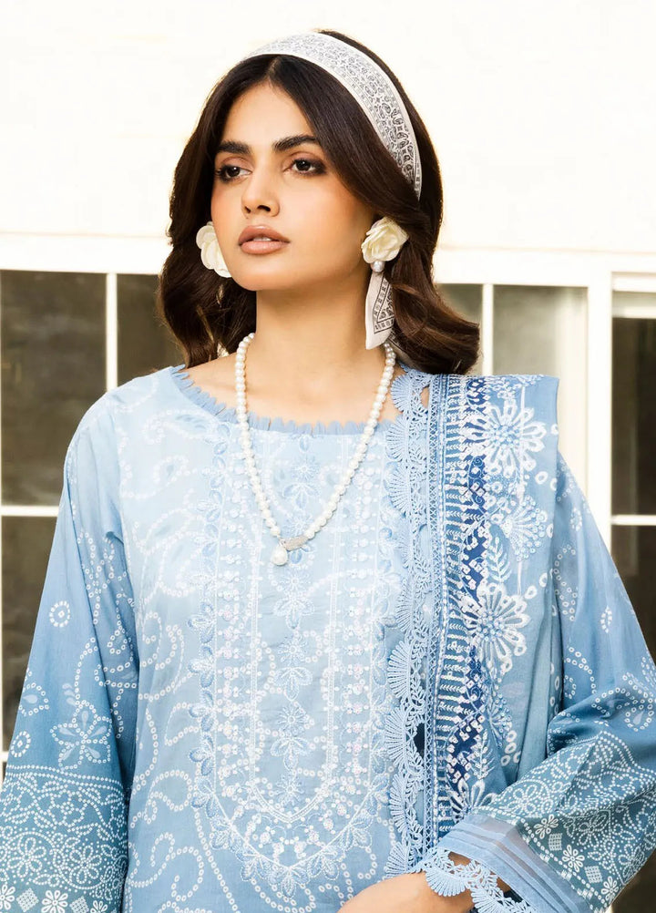 Riaz Arts Embroidered Lawn Suit Unstitched 3 Piece RA25CL AF-197 - Summer Collection
