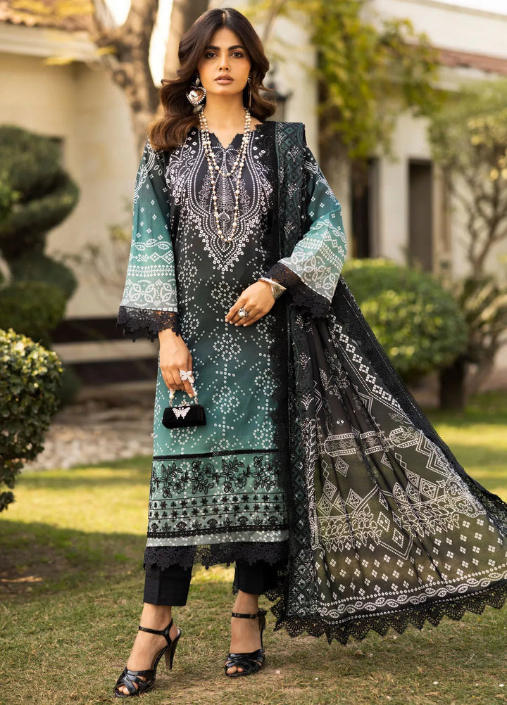 Riaz Arts Embroidered Lawn Suit Unstitched 3 Piece RA25CL AF-201 - Summer Collection