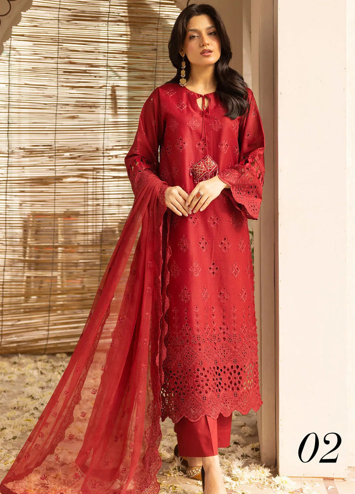 Riaz Arts Embroidered Lawn Suit Unstitched 3 Piece RA25MA D-02 - Summer Collection