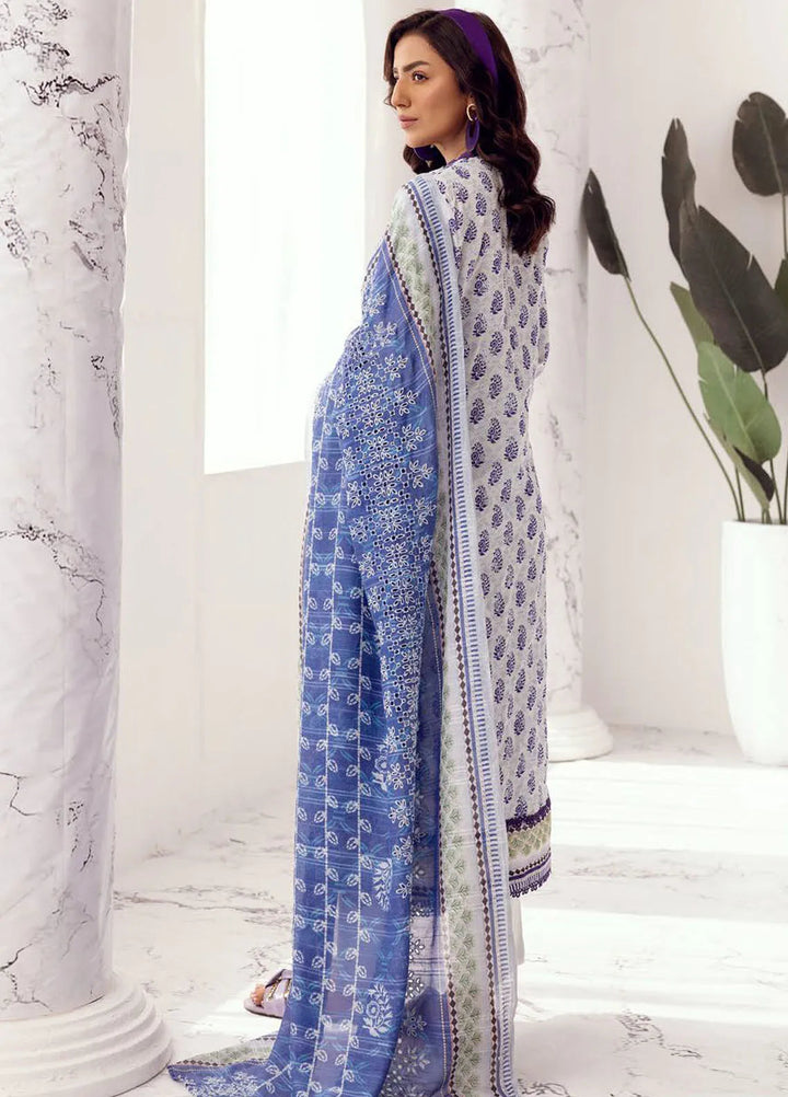 Riaz Arts Embroidered Lawn Suit Unstitched 3 Piece RA25MH D-02 - Summer Collection