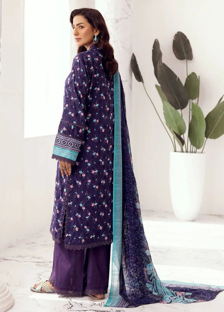 Riaz Arts Embroidered Lawn Suit Unstitched 3 Piece RA25MH D-07 - Summer Collection