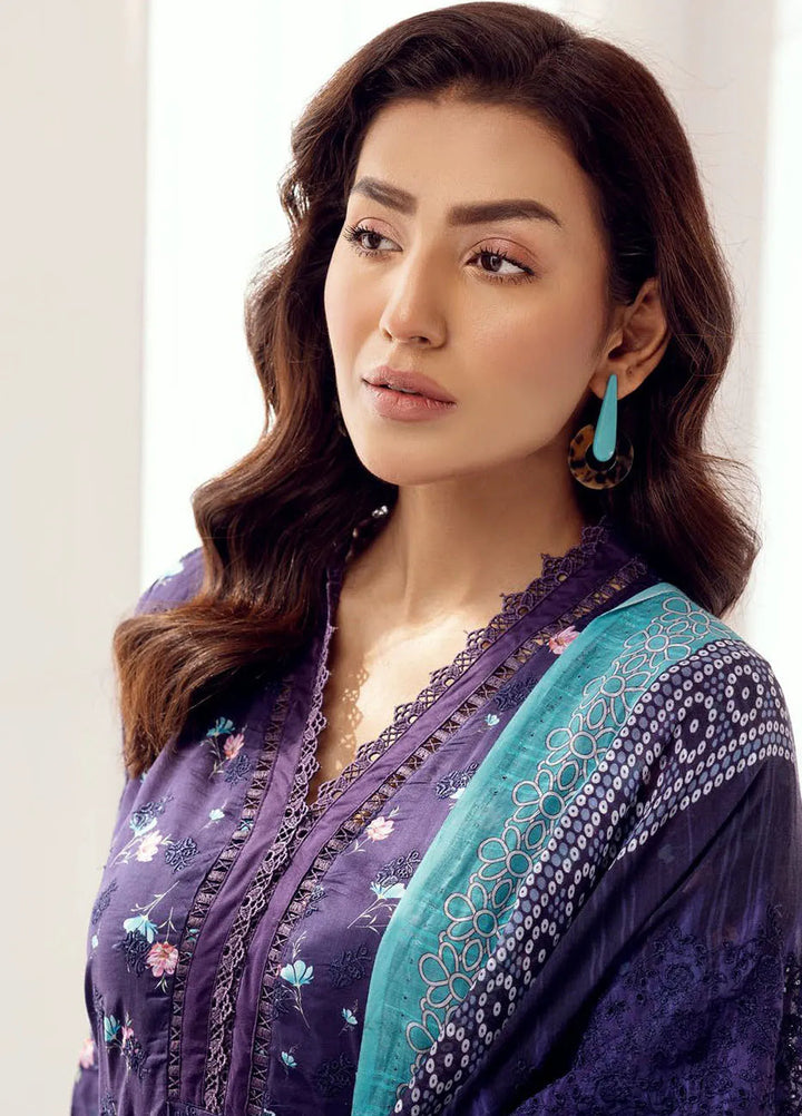 Riaz Arts Embroidered Lawn Suit Unstitched 3 Piece RA25MH D-07 - Summer Collection