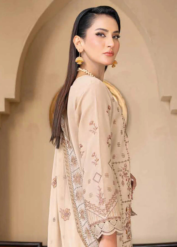 Riaz Arts Embroidered Lawn Suit Unstitched 3 Piece RA25PL D-02 - Summer Collection