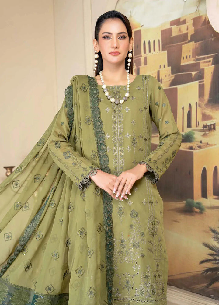 Riaz Arts Embroidered Lawn Suit Unstitched 3 Piece RA25PL D-03 - Summer Collection