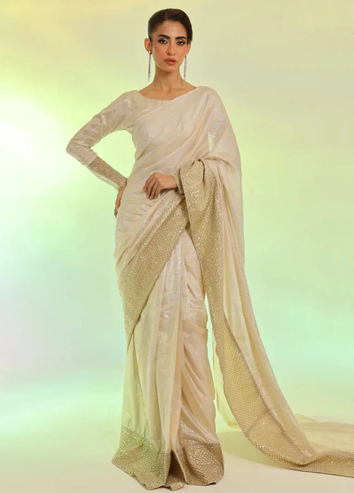Ripret Pret Embroidered Chiffon Saree Glided Glimmer