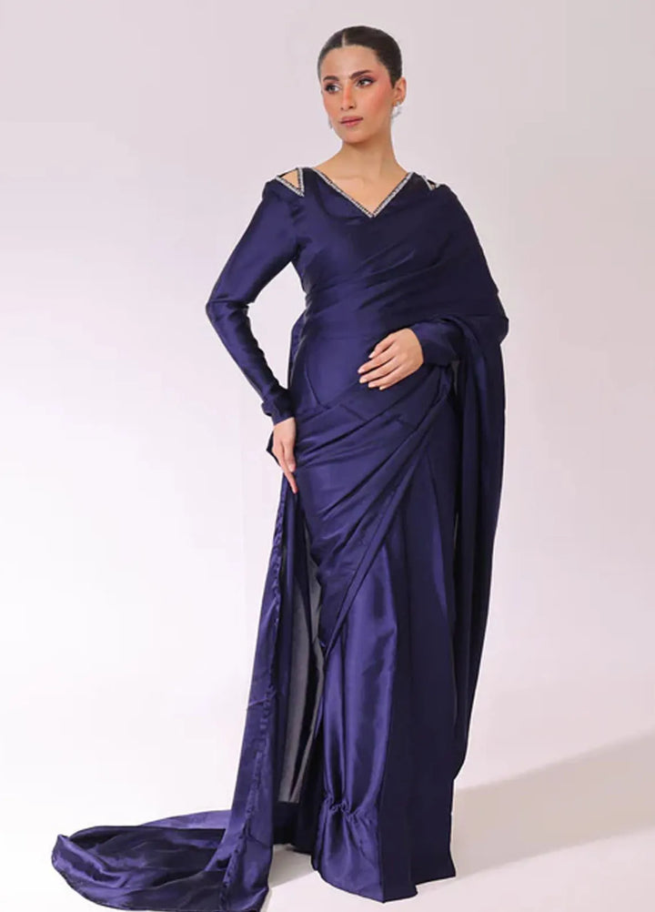 Ripret Pret Embroidered Korean Silk 2 Piece Suit Azure Luxe