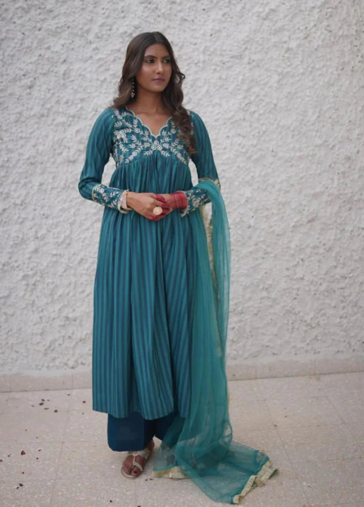 Ripret Pret Embroidered Lawn 2 Piece Suit Stripe Embroidered Set