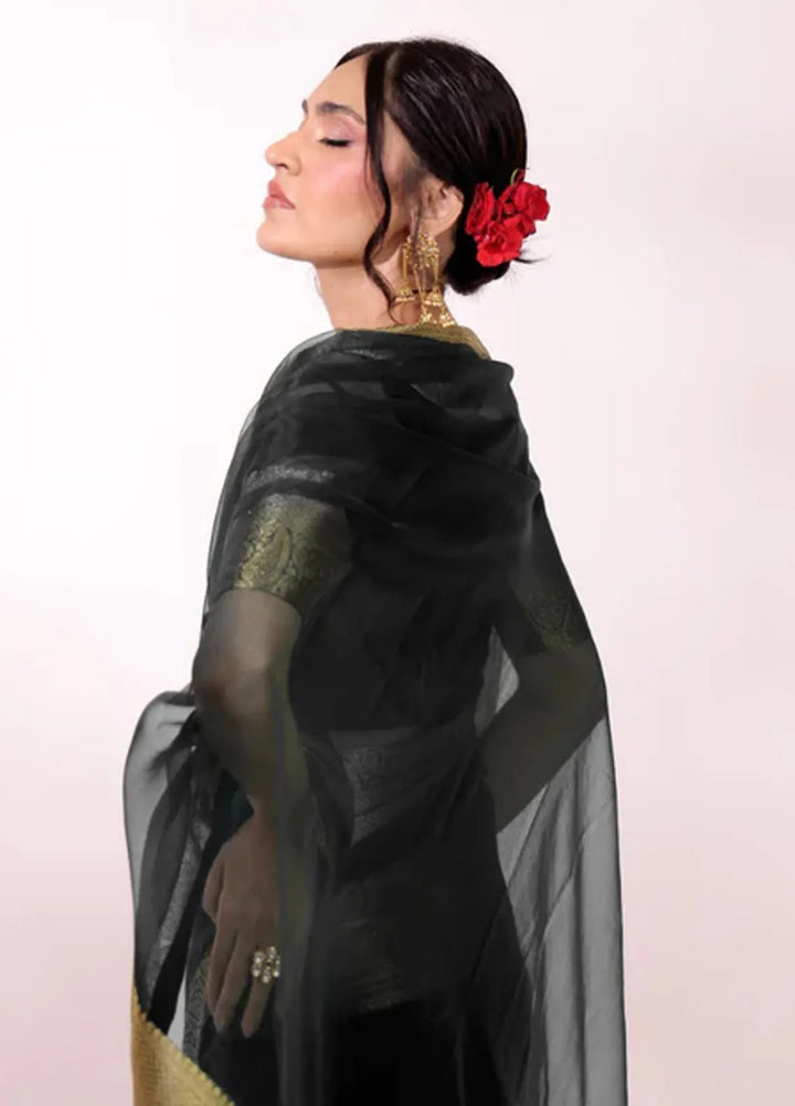 Ripret Pret Embroidered Organza 3 Piece Suit Gulzar Black