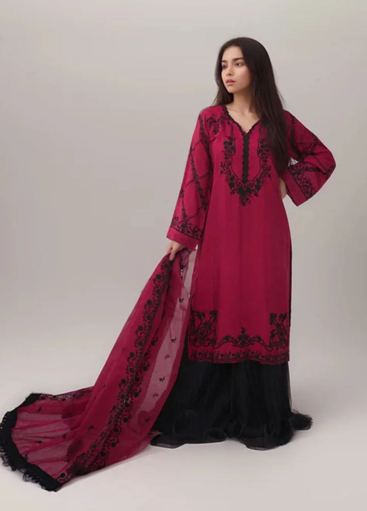 Ripret Pret Embroidered Raw Silk 3 Piece Suit GulPari