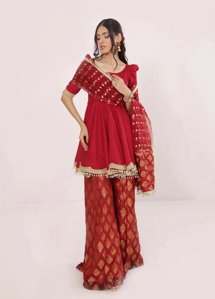 Ripret Pret Embroidered Raw Silk 3 Piece Suit Rani