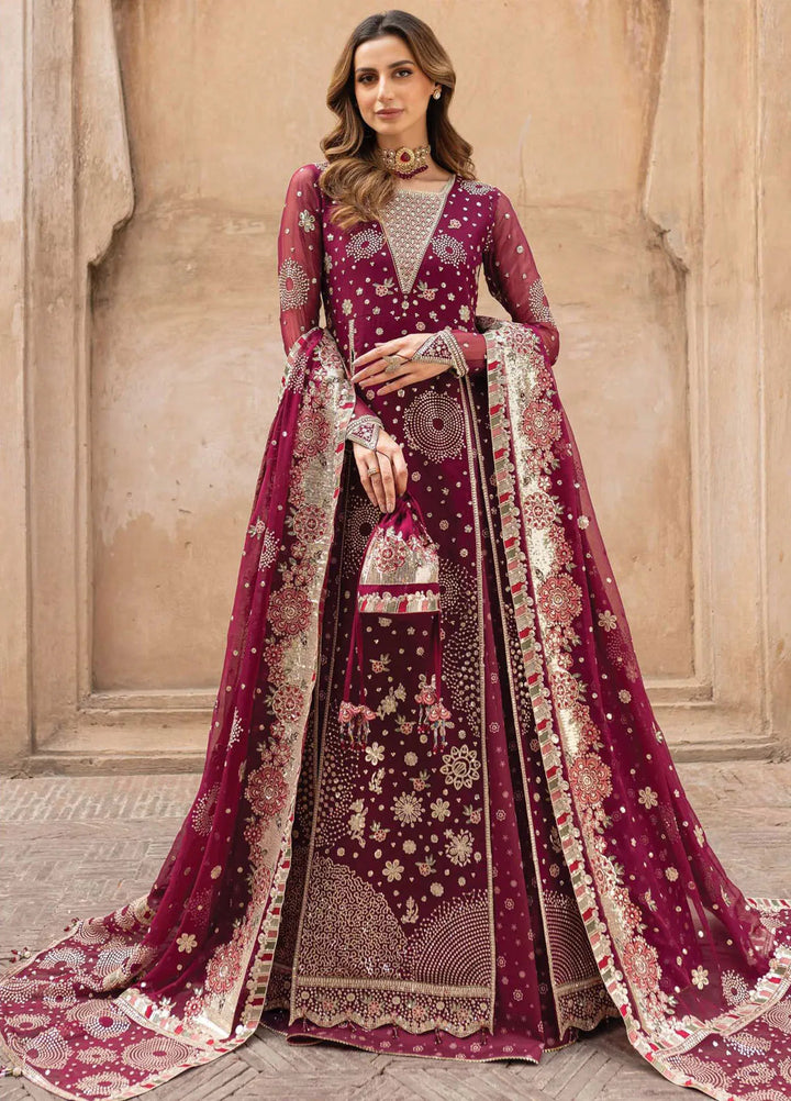 Ritzier by Farasha Embroidered Suit Unstitched 3 Piece FSH24R D-05 Scarlet Charm - Luxury Collection