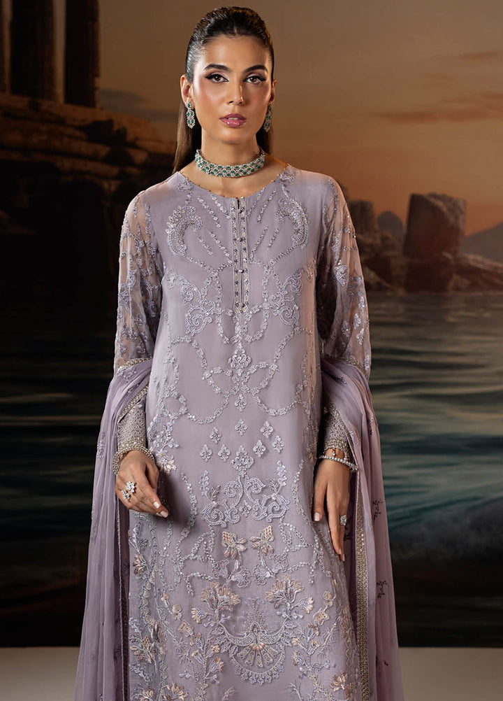 Riwayat by Lamisah Embroidered Chiffon Suits Unstitched 3 Piece LVP25RL R-01 Twilight Bloom - Formals Collection