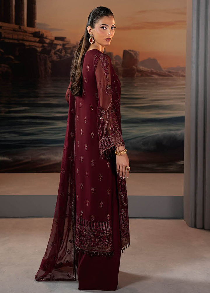 Riwayat by Lamisah Embroidered Chiffon Suits Unstitched 3 Piece LVP25RL R-02 Fuchsia Fantasy - Formals Collection