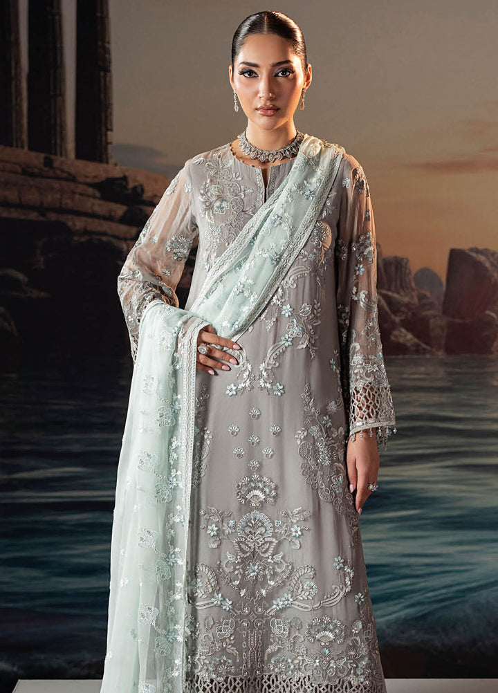 Riwayat by Lamisah Embroidered Chiffon Suits Unstitched 3 Piece LVP25RL R-06 Taupe - Formals Collection