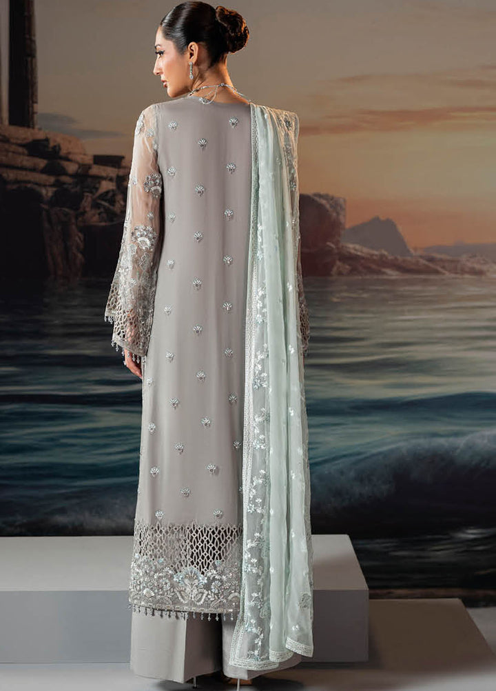Riwayat by Lamisah Embroidered Chiffon Suits Unstitched 3 Piece LVP25RL R-06 Taupe - Formals Collection
