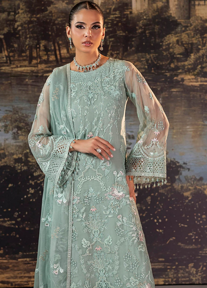 Riwayat by Lamisah Embroidered Chiffon Suits Unstitched 3 Piece LVP25RL R-10 Mint Green - Formals Collection