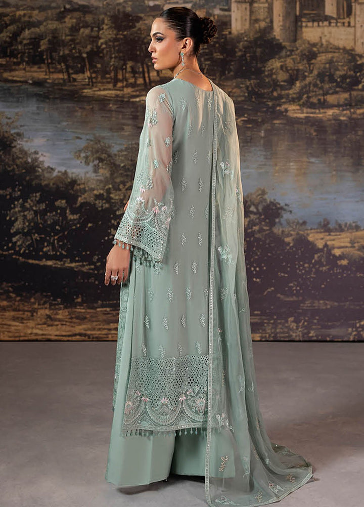 Riwayat by Lamisah Embroidered Chiffon Suits Unstitched 3 Piece LVP25RL R-10 Mint Green - Formals Collection