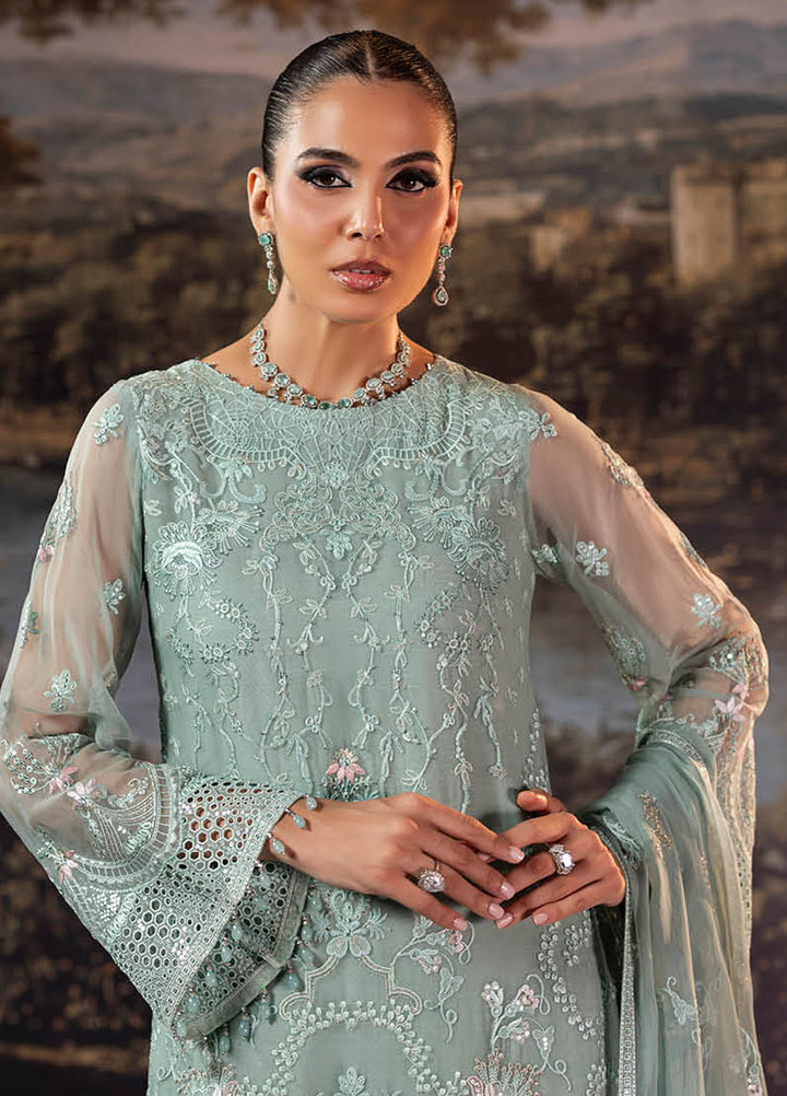 Riwayat by Lamisah Embroidered Chiffon Suits Unstitched 3 Piece LVP25RL R-10 Mint Green - Formals Collection
