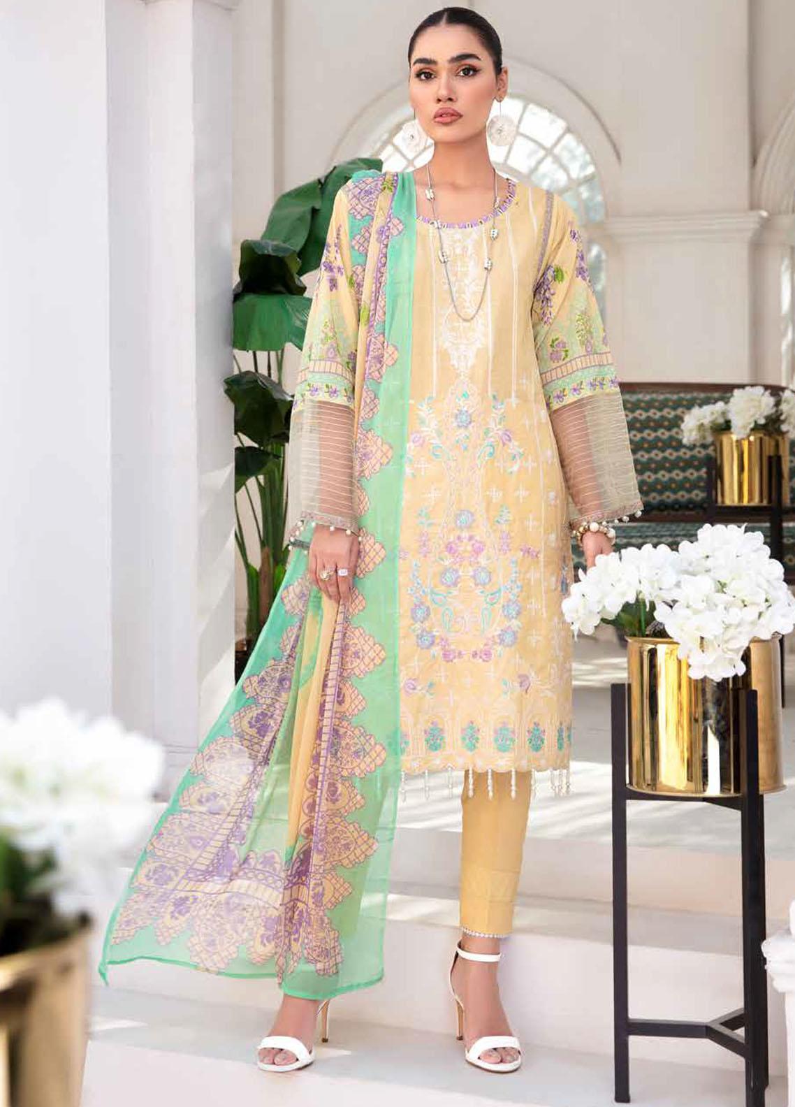 Jaan e Adaa By Banafsheh Embroidered Marina Suits Unstitched 3 Piece BF21JA BNV-04 - Winter Collection main image 1