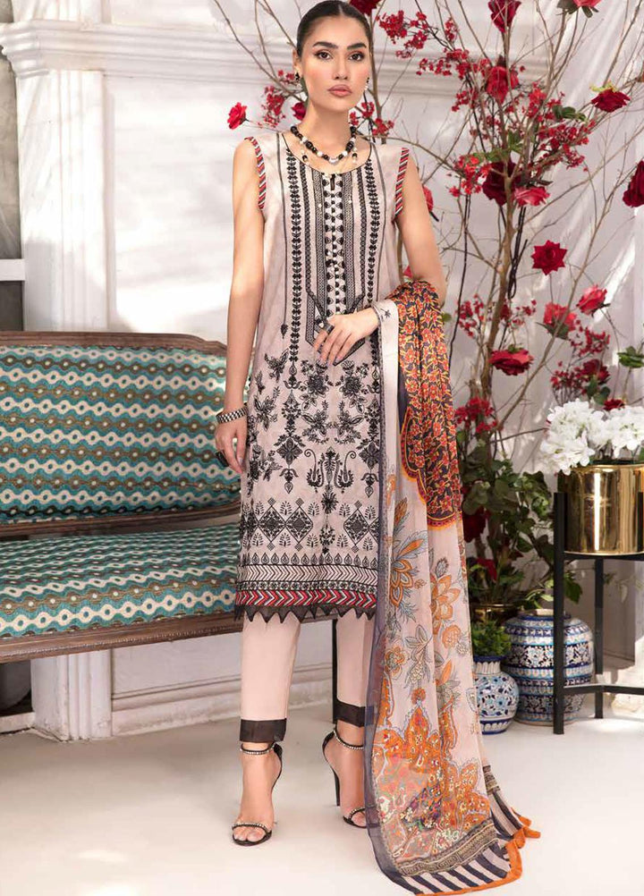 Riwayat-e-Khas By Banafsheh Embroidered Lawn Suits Unstitched 3 Piece BF22RK BNR-03 - Luxury Collection