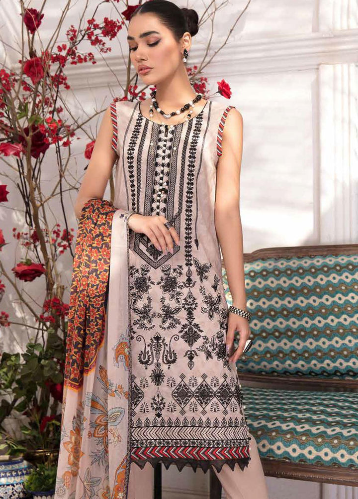 Riwayat-e-Khas By Banafsheh Embroidered Lawn Suits Unstitched 3 Piece BF22RK BNR-03 - Luxury Collection