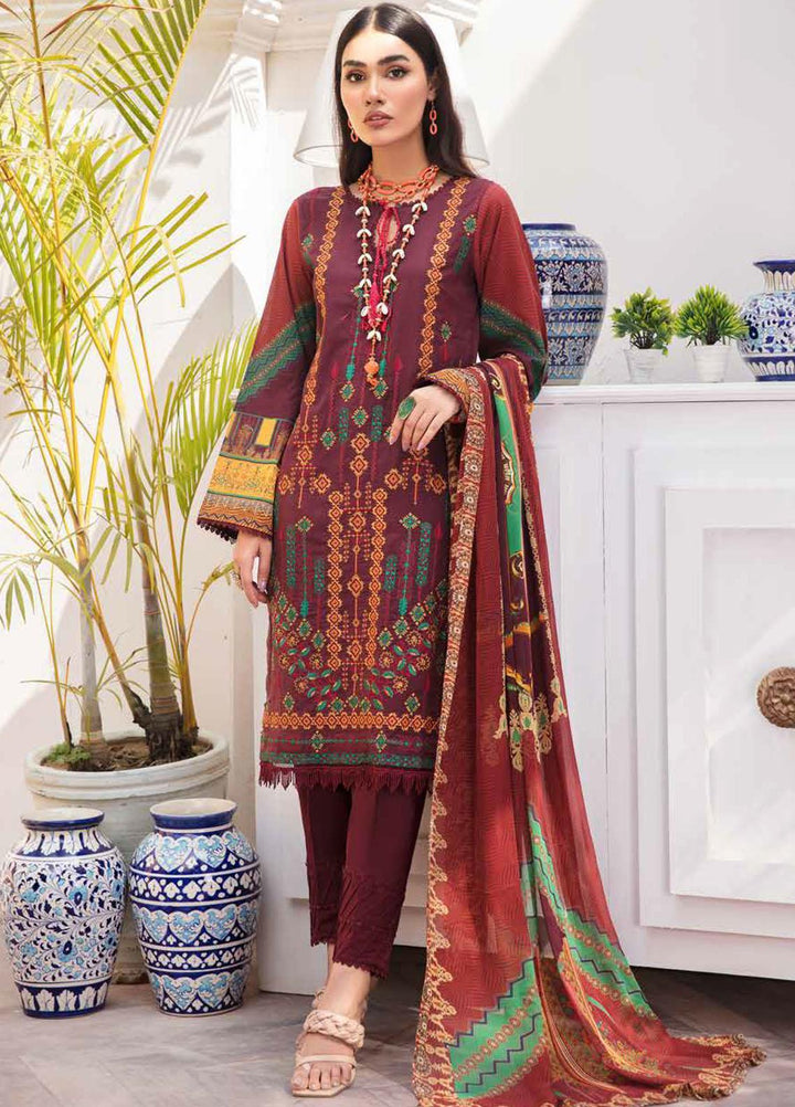 Riwayat-e-Khas By Banafsheh Embroidered Lawn Suits Unstitched 3 Piece BF22RK BNR-04 - Luxury Collection
