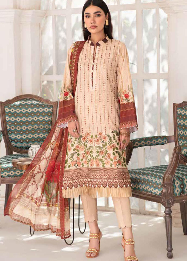Riwayat-e-Khas By Banafsheh Embroidered Lawn Suits Unstitched 3 Piece BF22RK BNR-06 - Luxury Collection