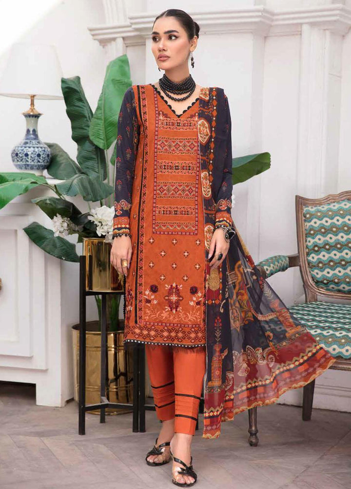 Riwayat-e-Khas By Banafsheh Embroidered Lawn Suits Unstitched 3 Piece BF22RK BNR-07 - Luxury Collection