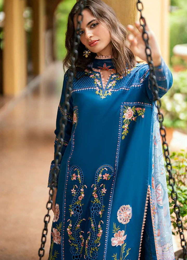 Roheenaz Embroidered Lawn Suits Unstitched 3 Piece D-01 A Isoria - Summer Collection