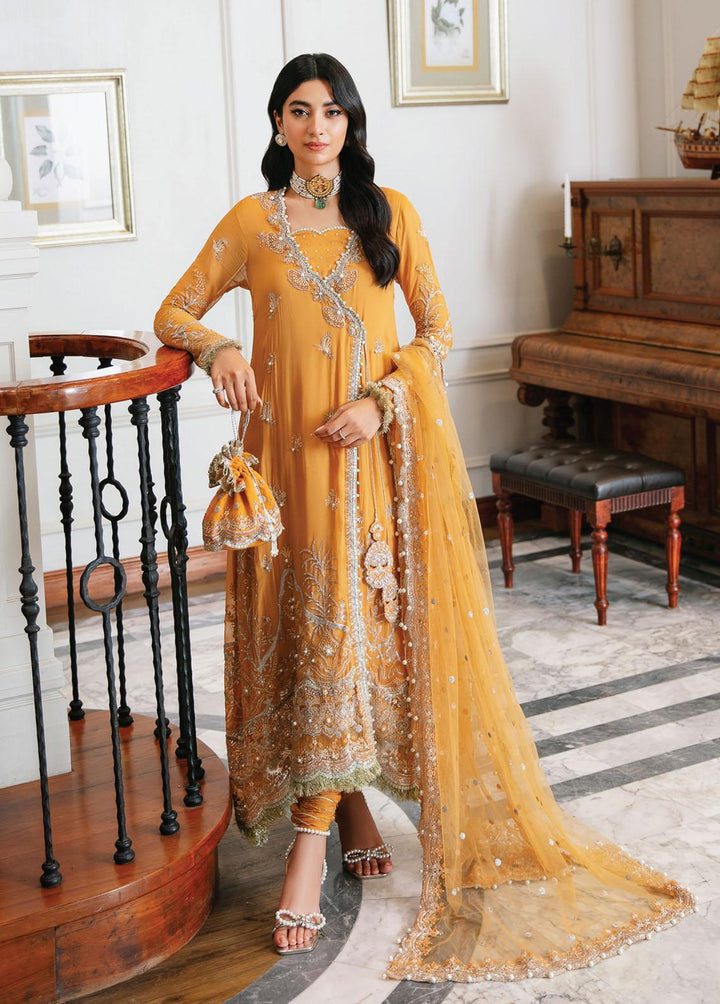 Aafreen By Roheenaz Embroidered Chiffon Suits Unstitched 4 Piece RO22KC RNZ22-06 Chameli - Luxury Collection