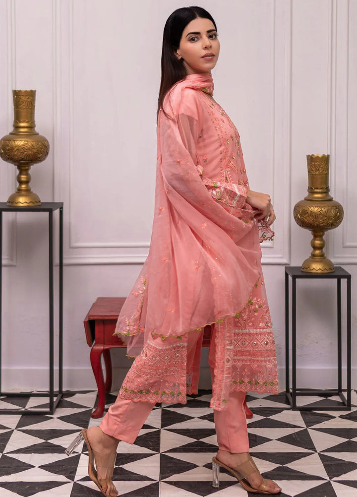 Roop Rang By Al Harir Pret Embroidered Chiffon 3 Piece Suit Nazarana Baby Pink