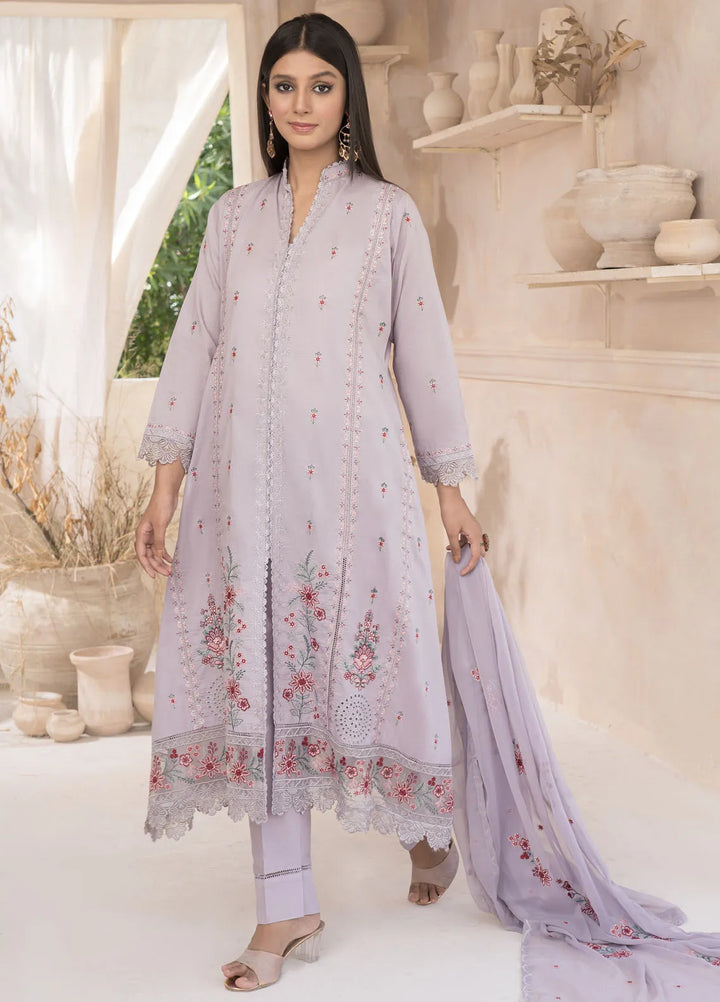 Roop Rang By Al Harir Pret Embroidered Cotton 3 Piece Suit Ayaana Lilac