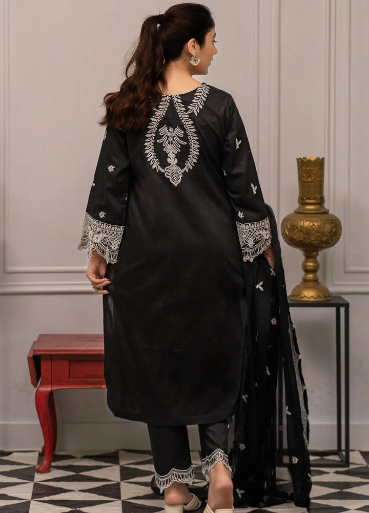 Roop Rang By Al Harir Pret Embroidered Cotton 3 Piece Suit Hoorain Black