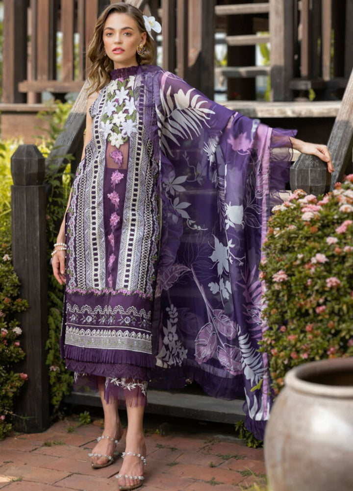 Rosemary And Ruffles By Asifa And Nabeel Embroidered Lawn Suit Unstitched 3 Piece AN24R RRL-12 Dazzle - Luxury Summer Collection