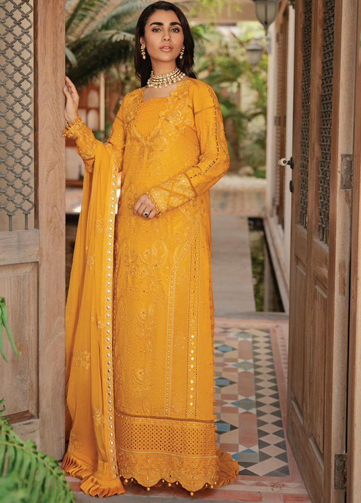 Rouche Embroidered Chikankari Suits Unstitched 3 Piece RCH21CH D-08 - Winter Collection