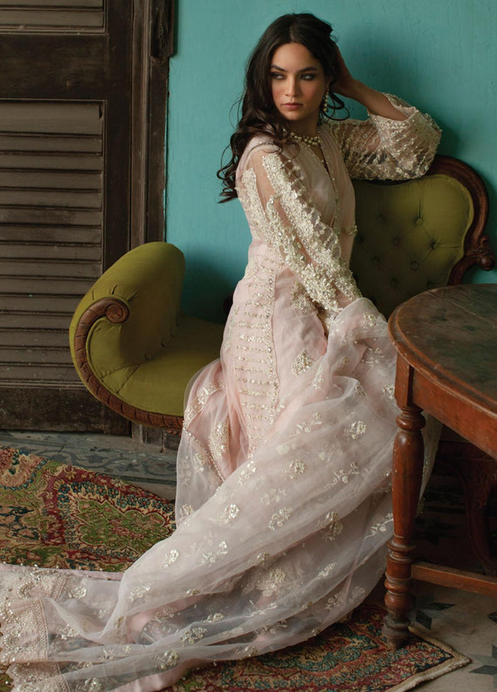 Rouche Embroidered Organza Suits Unstitched 3 Piece RCH21L 01-Pink - Luxury Collection