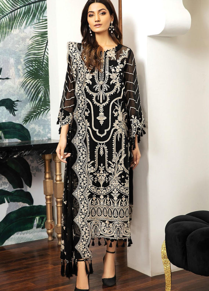 Alizeh Fashion by Bilal Embroidery Embroidered Chiffon Suits Unstitched 3 Piece AFB21RD D-03 CLARA - Luxury Collection