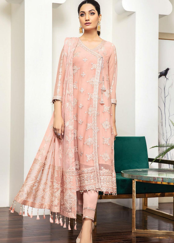 Alizeh Fashion by Bilal Embroidery Embroidered Chiffon Suits Unstitched 3 Piece AFB21RD D-08 ALANA - Luxury Collection