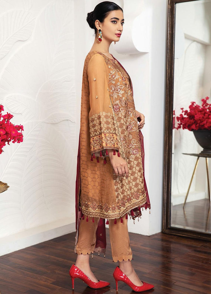 Alizeh Fashion by Bilal Embroidery Embroidered Chiffon Suits Unstitched 3 Piece AFB21RD D-09 TOPACIA - Luxury Collection