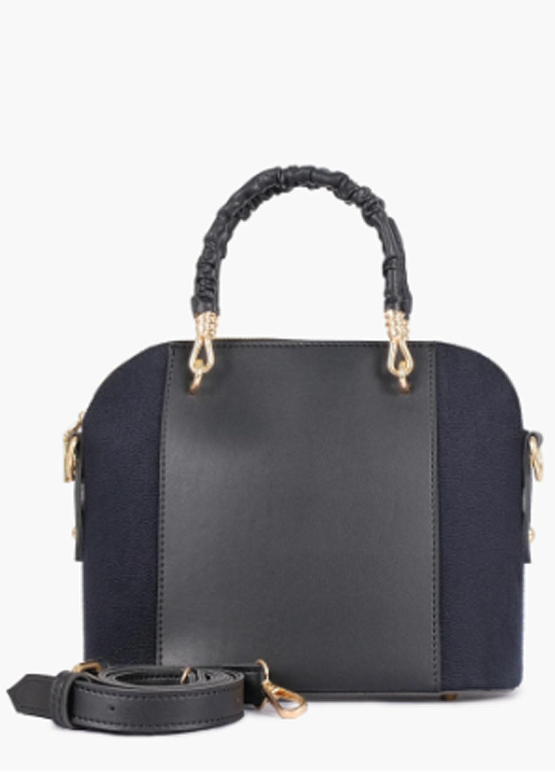 RTW Creation Hand Bag Seb-03 Black Suede Small Evening Bag - Women Hand Bags