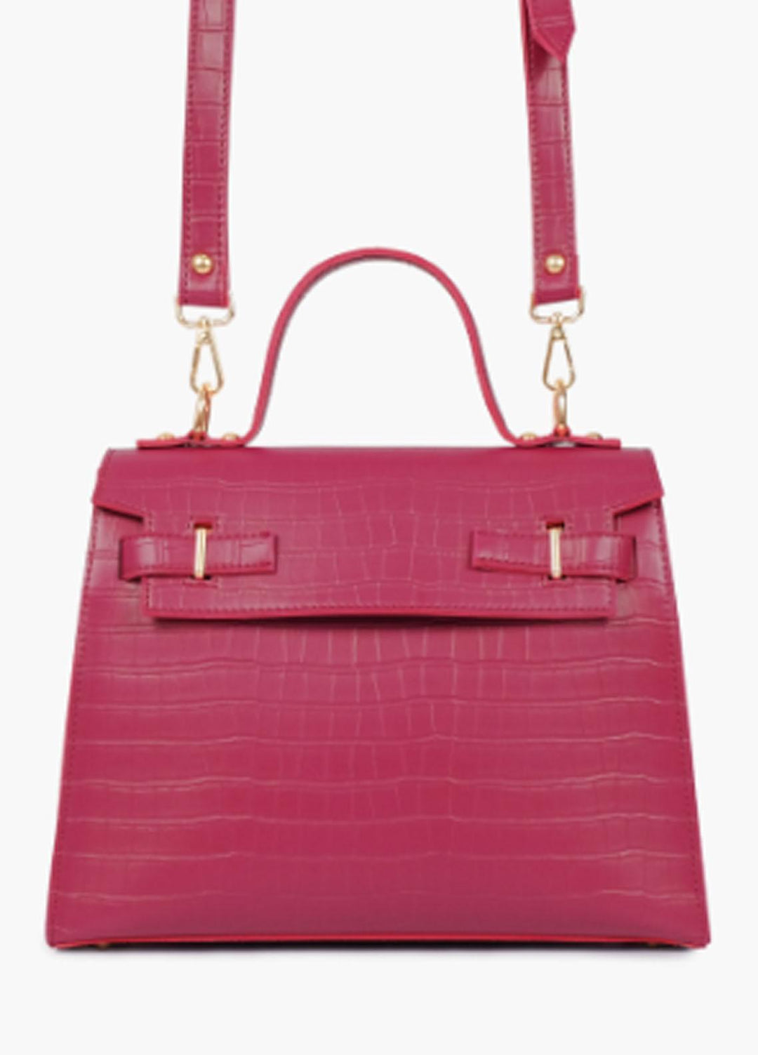 RTW Creation Hand Bag Tmb-02 Burgundy Top-Handle Crocodile Mini Bag - Women Hand Bags