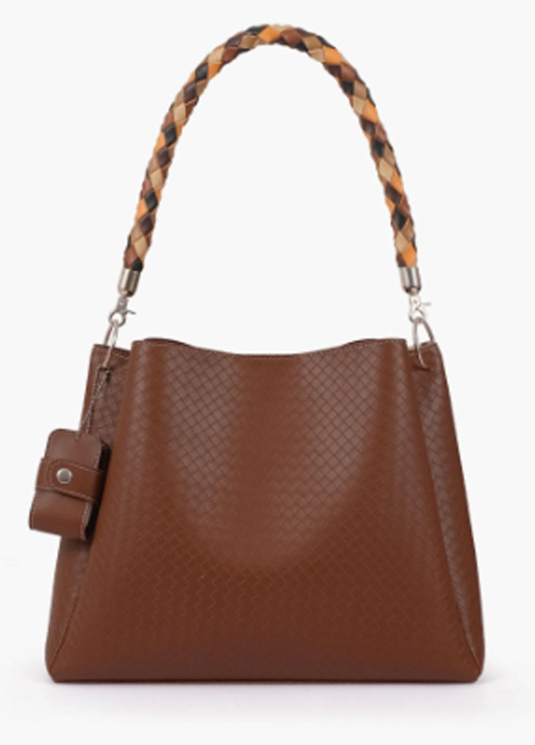 RTW Creation Hand Bag Hbh-01 Brown Weaved Handbag With Braided Handle - Women Hand Bags