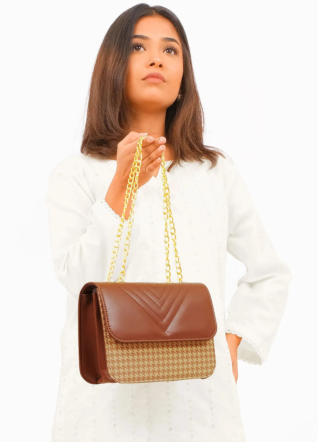 RTW Creation Houndstooth Chain Cross Body Bag HCC-05