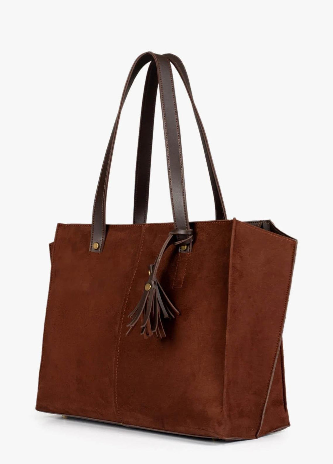 RTW Creation Tote Bag Dhb-04 Dark Brown Suede Over The Shoulder Tote Bag - Women Totes Bags