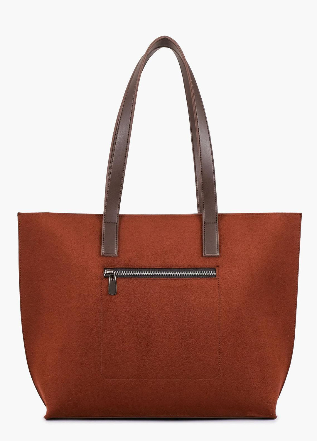 RTW Creation Tote Bag Dctn-08 Dark Brown Suede Long Handle Tote Bag - Women Totes Bags