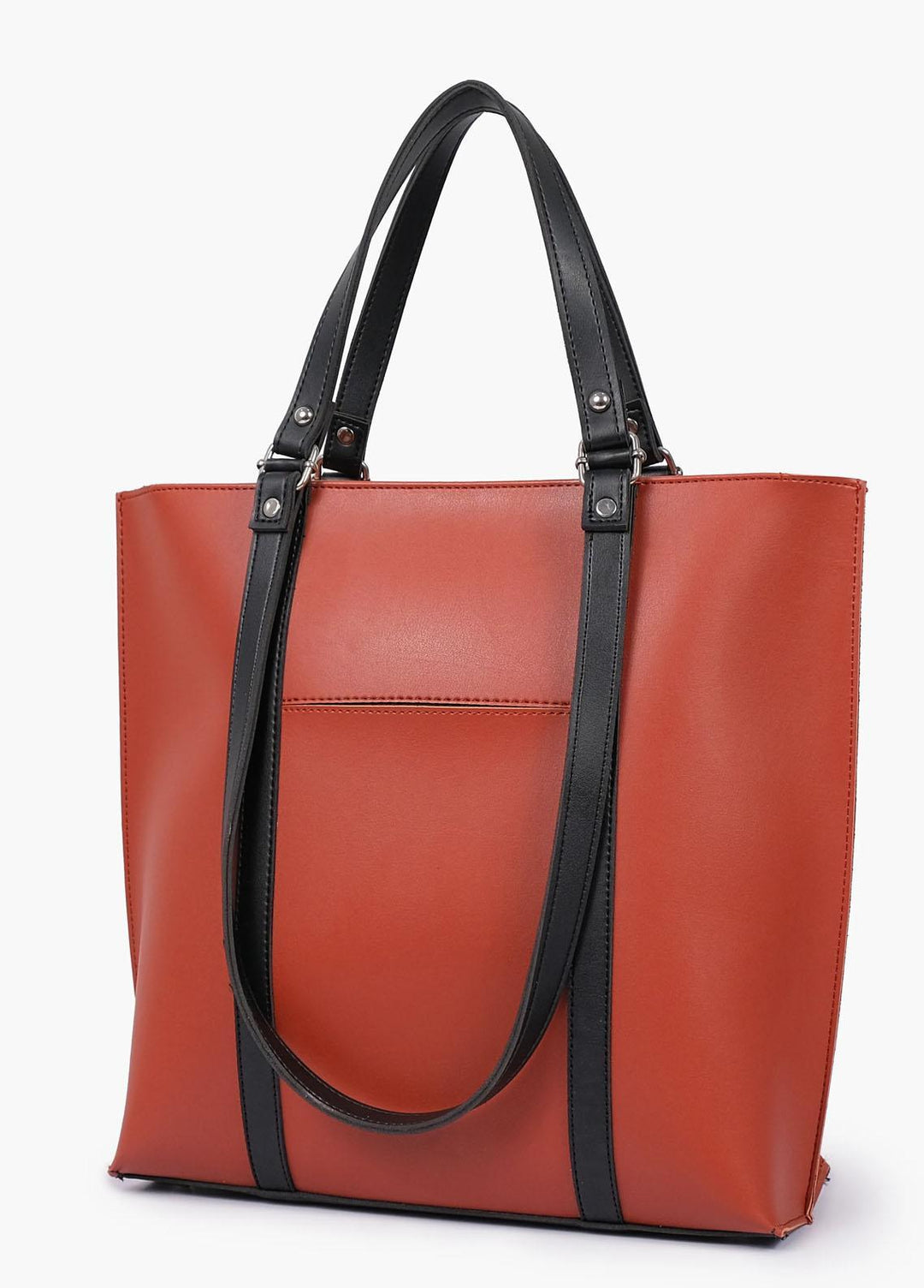 RTW Creation Tote Bag Tbh-06 Rust And Black Double-Handle Tote Bag - Women Totes Bags