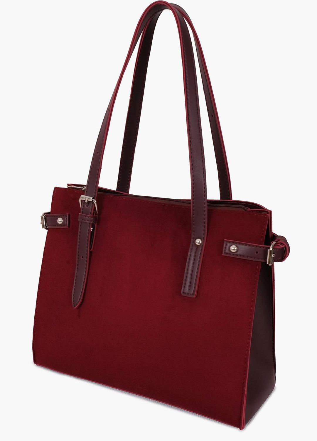 RTW Creation Tote Bag Tsb-01 Burgundy Suede Satchel Tote Bag - Women Totes Bags