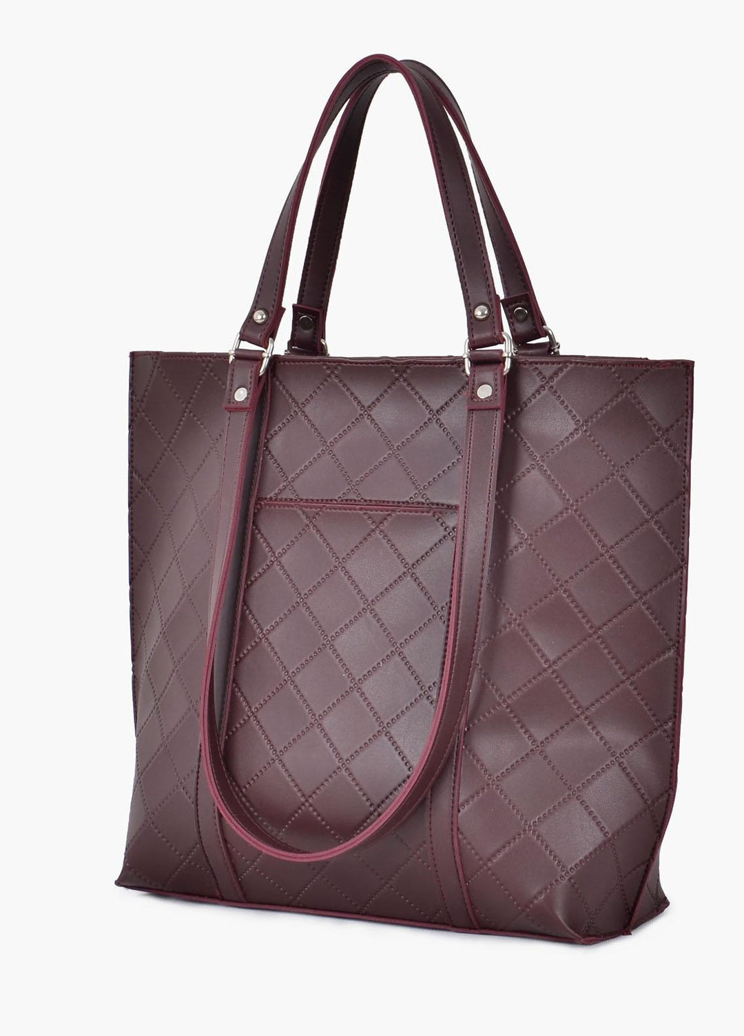 RTW Creation Tote Bag Qtb-06 Burgundy Quilted Tote Bag - Women Totes Bags