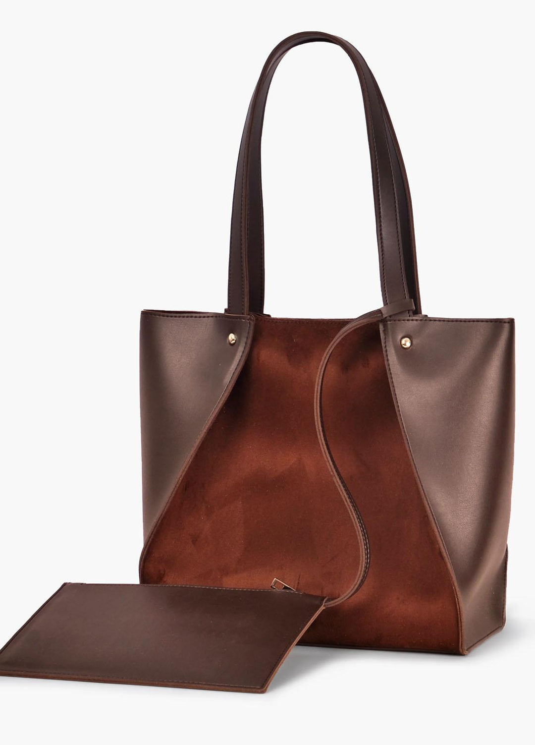 RTW Creation Tote Bag Stb-02 Dark Brown Suede Shopping Tote Bag - Women Totes Bags